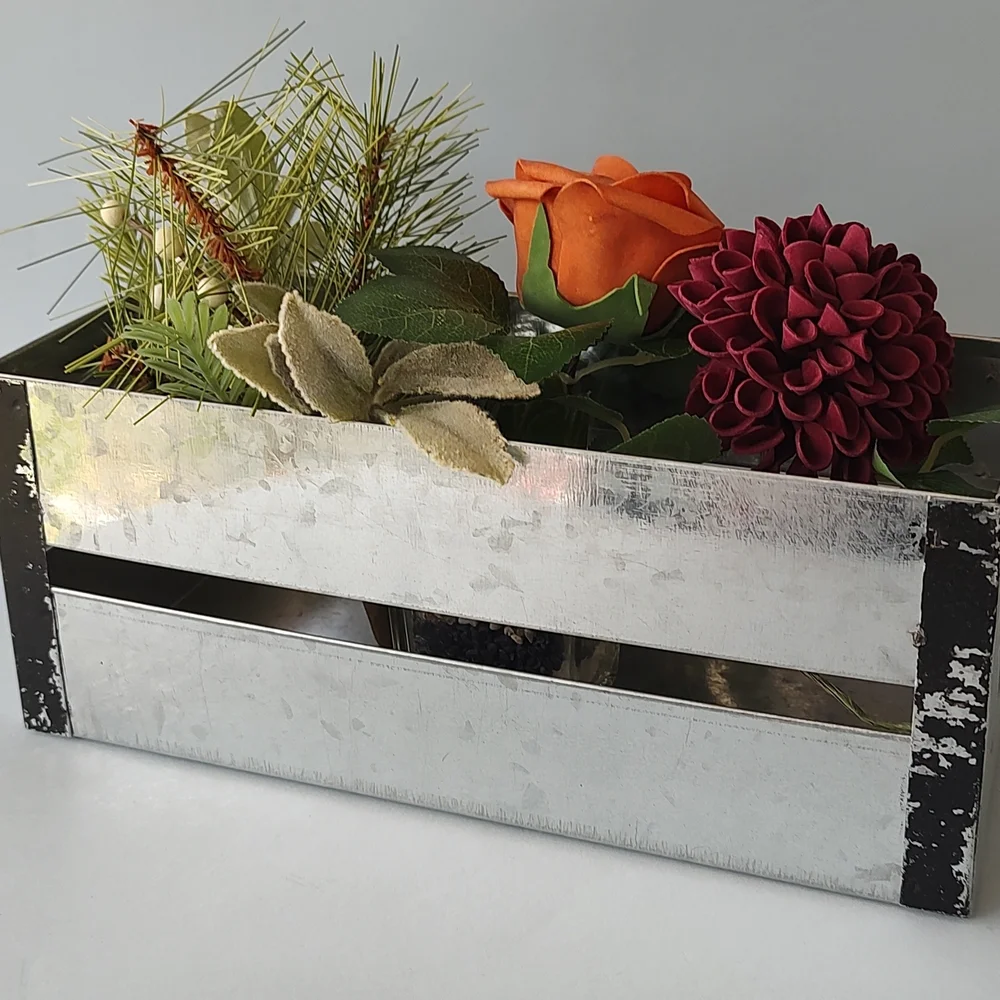 Tray Galvanized Square With Handle  New Out Tags